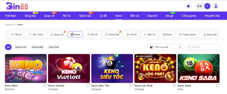 Chinh Phục Siêu Phẩm Game Nhanh Max Keno Tại Bin88 Với Chiến Thuật Đỉnh Cao