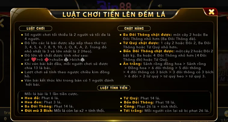 Tiến Lên Đếm Lá Tại Bin88 Trải Nghiệm Đấu Trí Đẳng Cấp Cùng Cao Thủ Bài